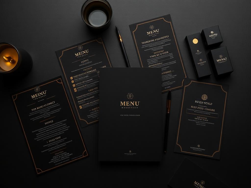 Brand identity design with gold foil details